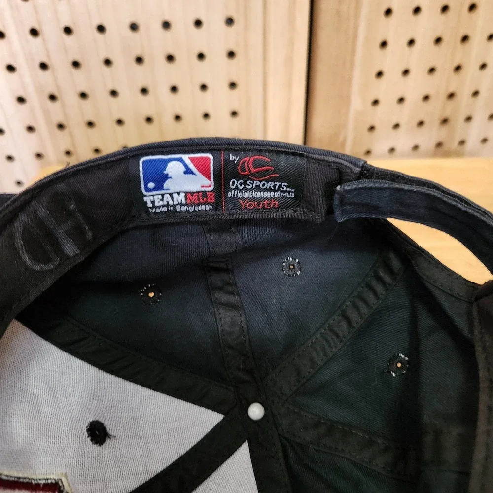 Diamondbacks Baseball Hat Team Mlb Youth Black Strap Fit Hook And Loop
